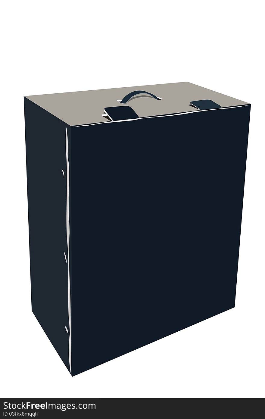 Illustration of big black box under the white background