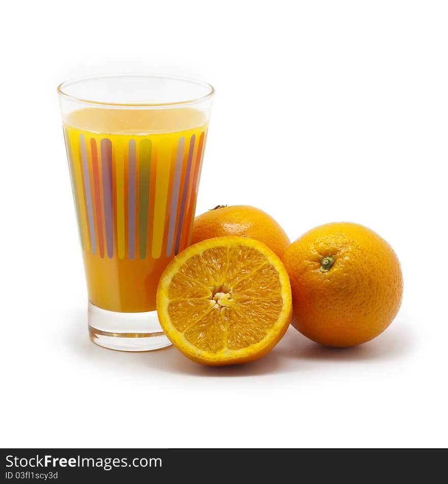 Natural Orange Juice isolated on white background