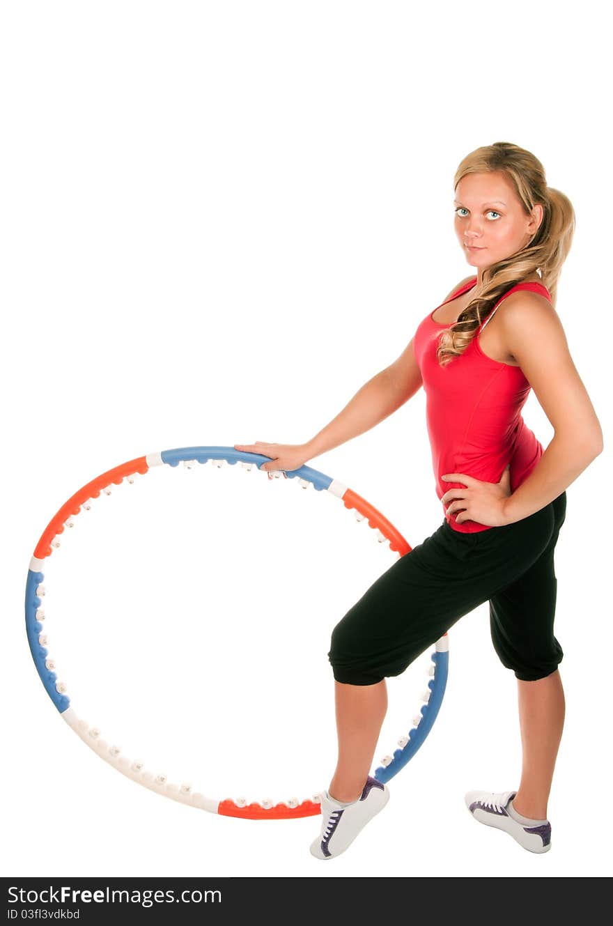 Young Woman holding hula hoop