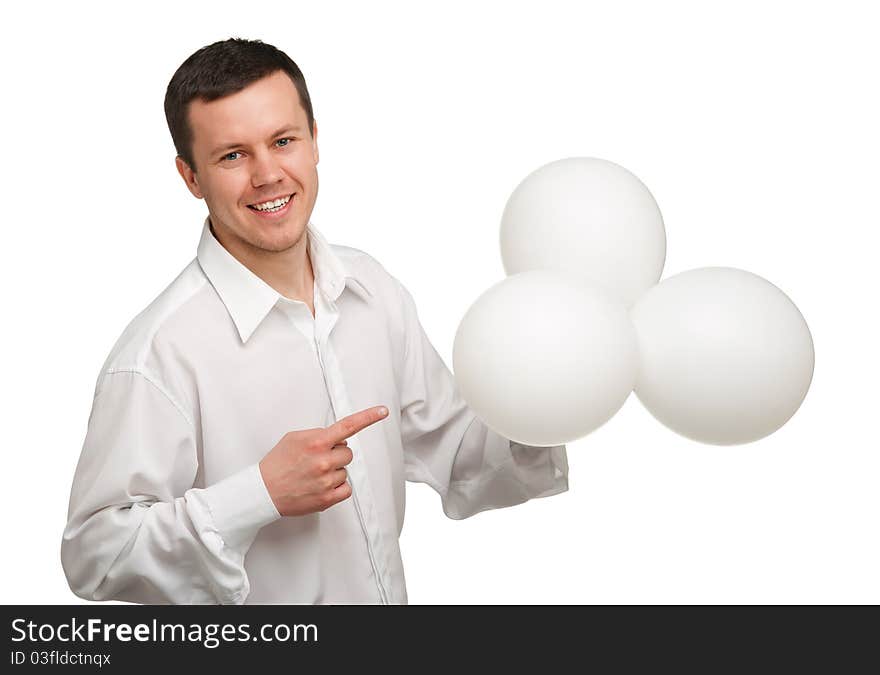 Man with balloons