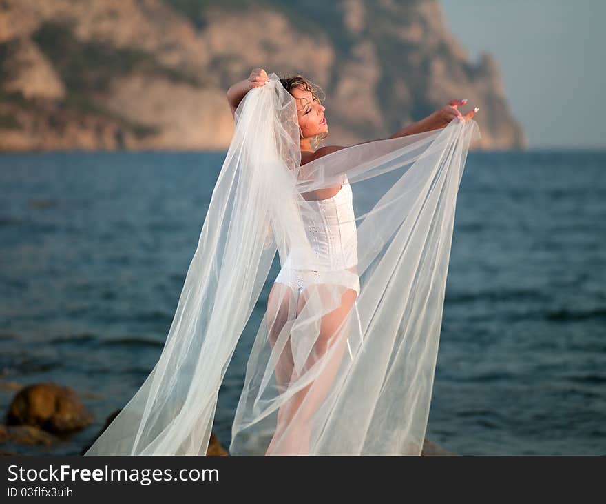 Pretty woman wearing white clothes