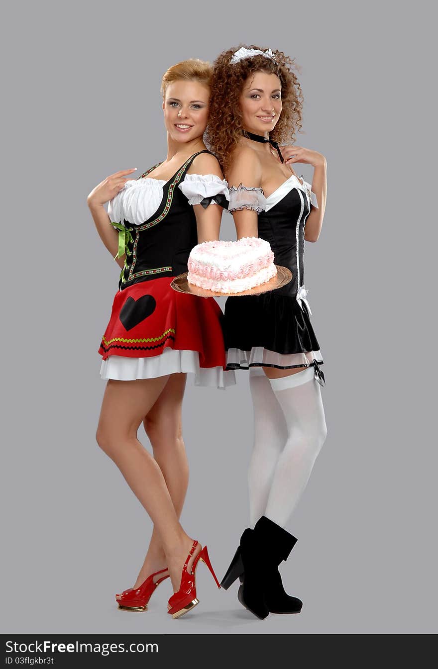 Two pretty waitress