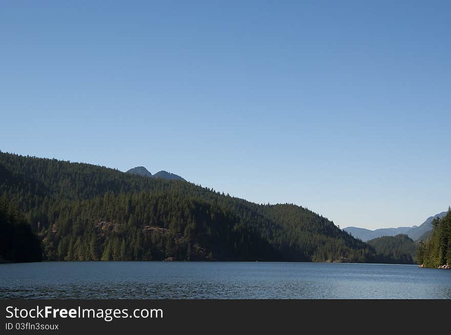 Famous Harrison Hot Springs lake view in BC Canada