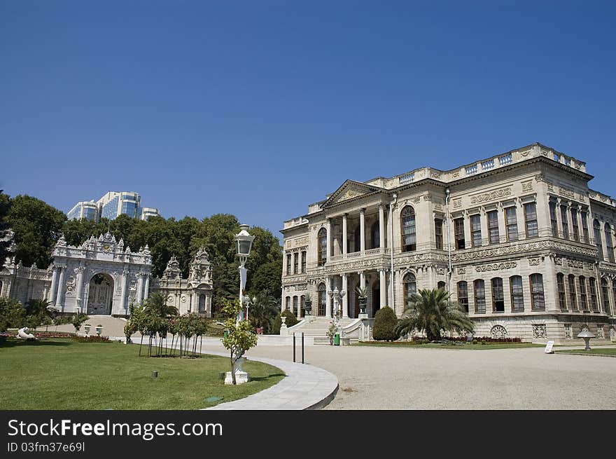 Dolmabahce Palace entrance at Istanbul. Dolmabahce Palace entrance at Istanbul