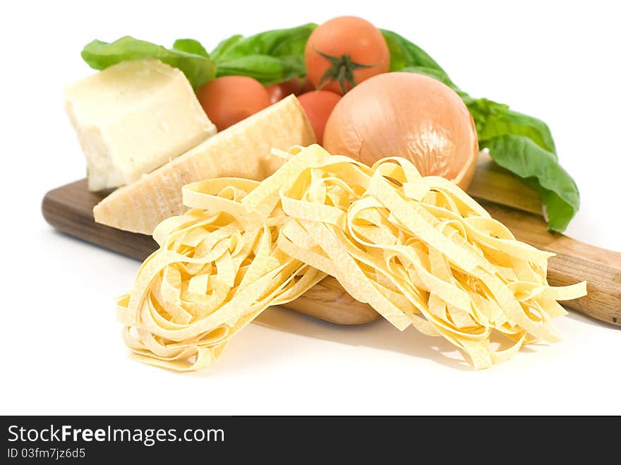 Vegetables, pasta and cheese for cook. Vegetables, pasta and cheese for cook