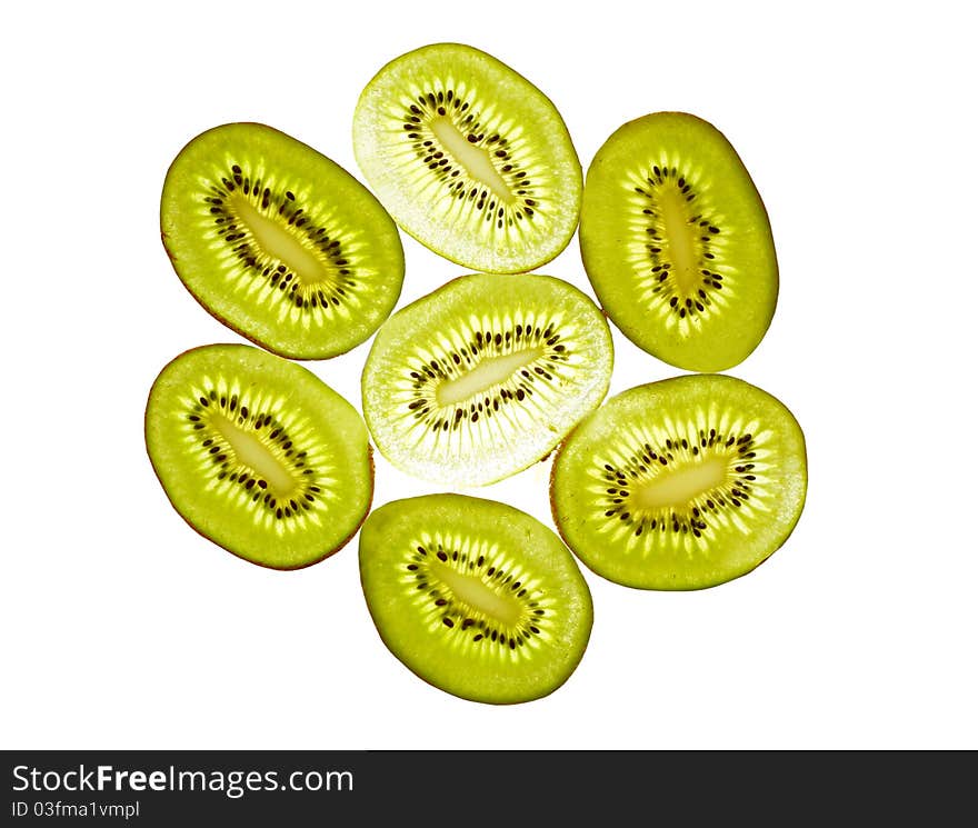 Fresh pieces kiwi