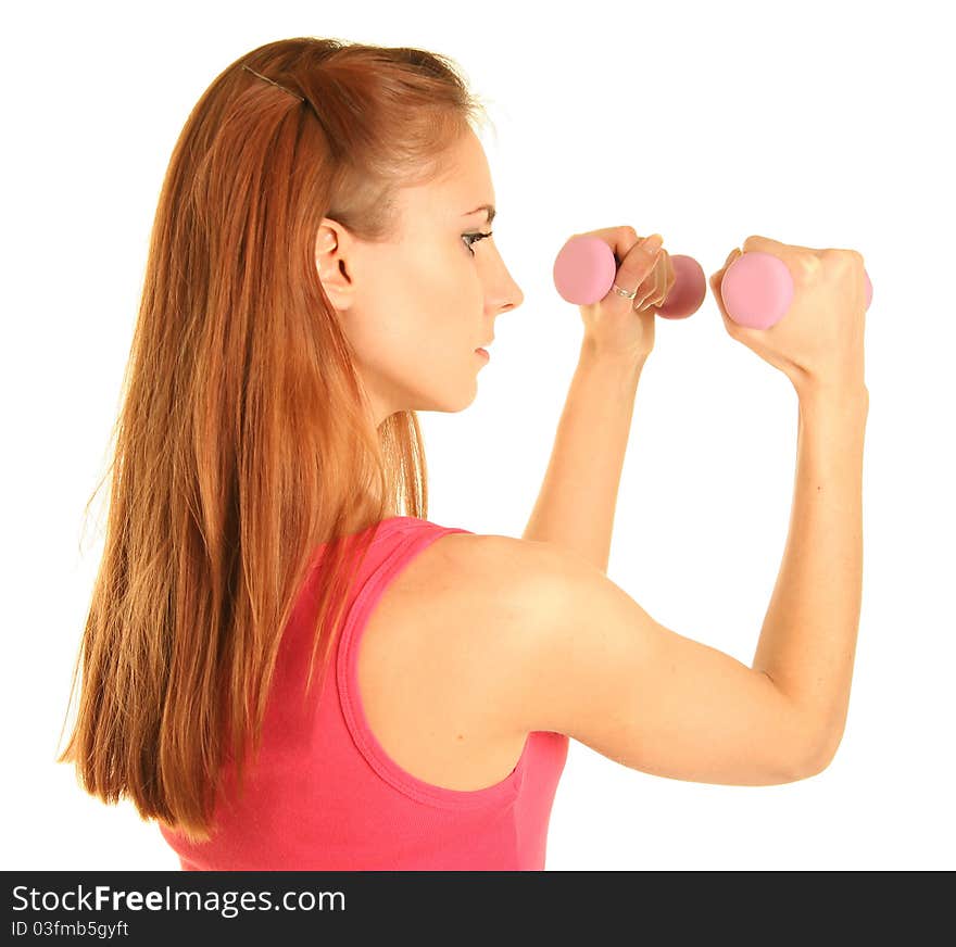 Beautiful young woman working out. Beautiful young woman working out