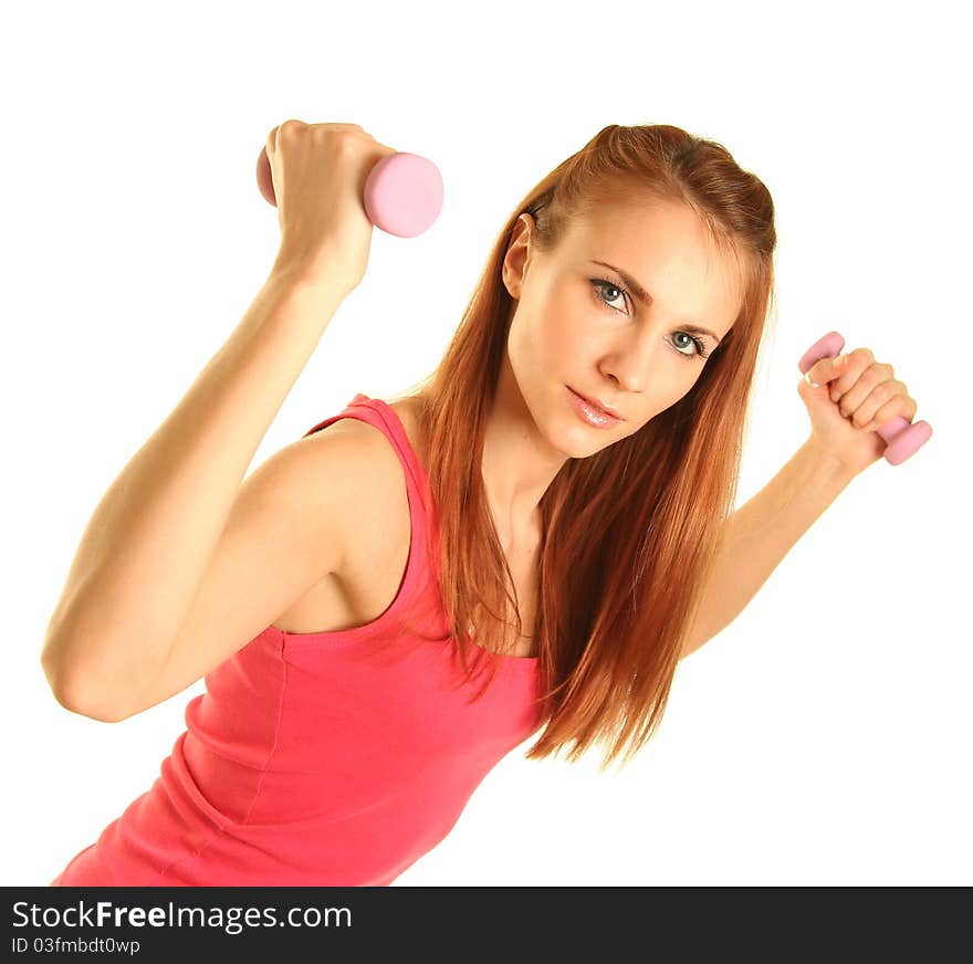 Beautiful young woman working out. Beautiful young woman working out