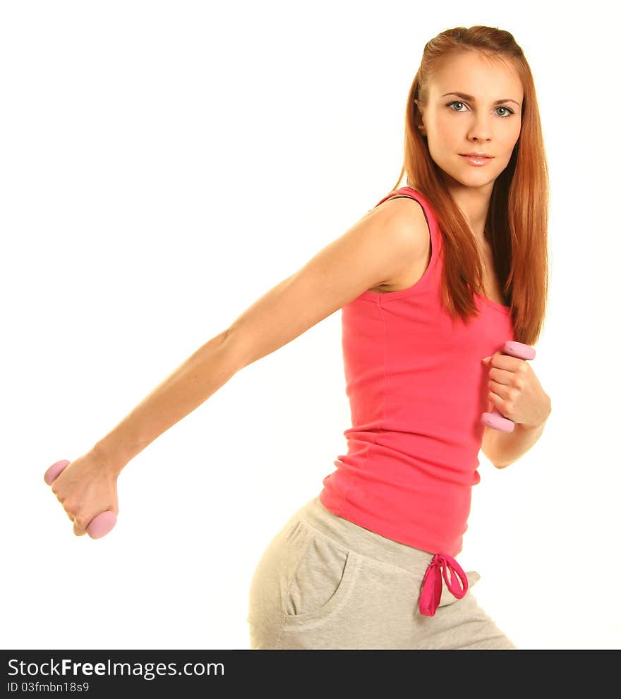 Beautiful young woman working out. Beautiful young woman working out