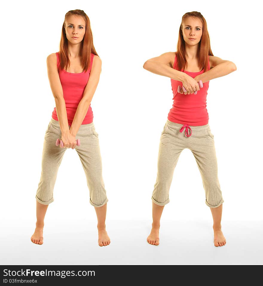 Beautiful young woman working out. Beautiful young woman working out