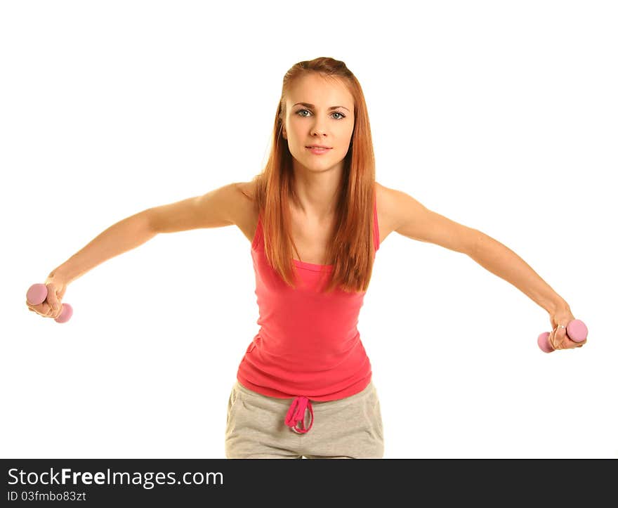 Beautiful young woman working out. Beautiful young woman working out