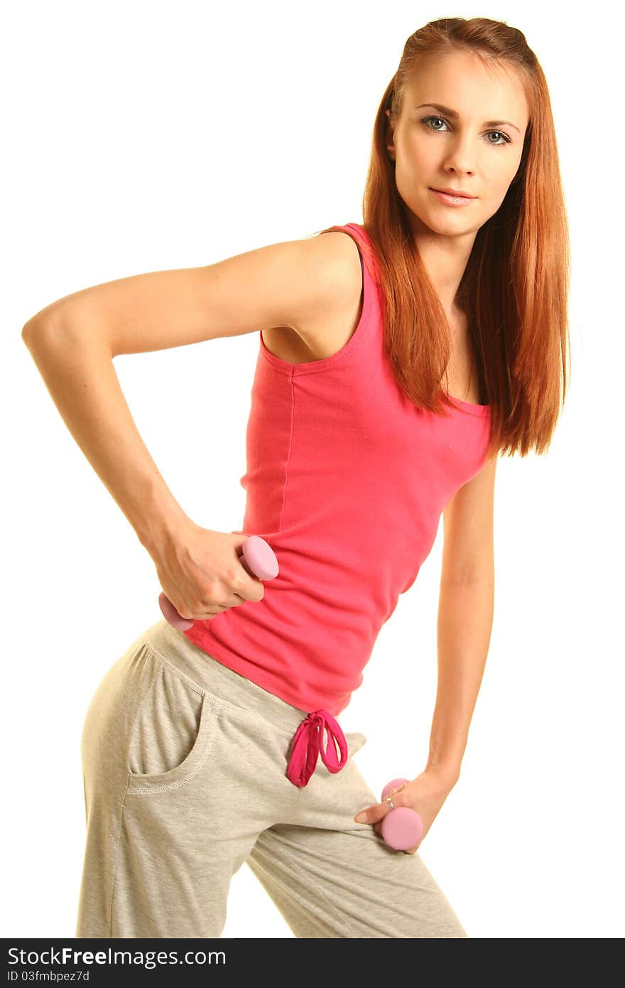 Beautiful young woman working out. Beautiful young woman working out