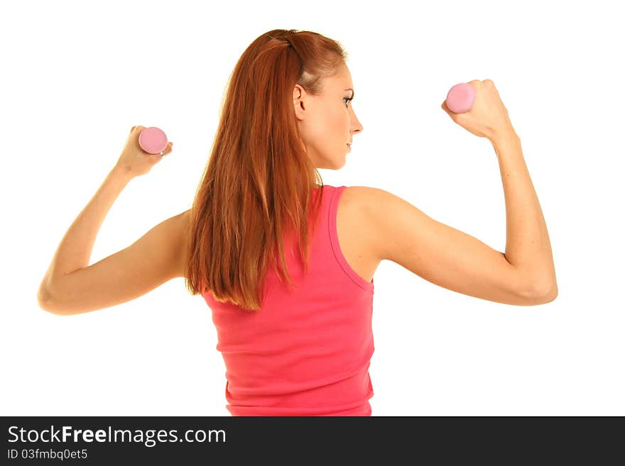 Beautiful young woman working out. Beautiful young woman working out