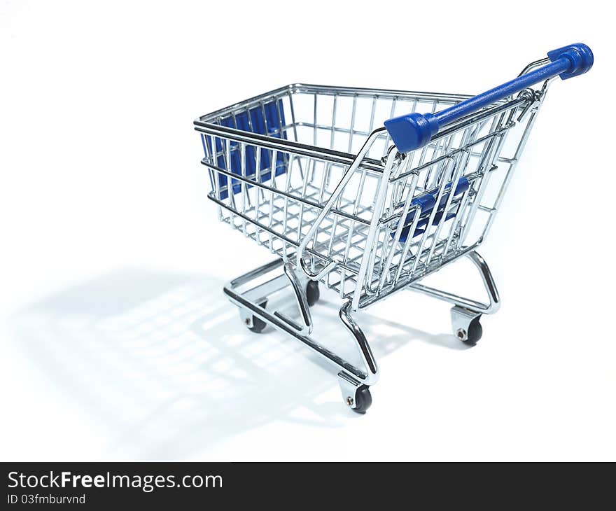 Isolated shopping trolley