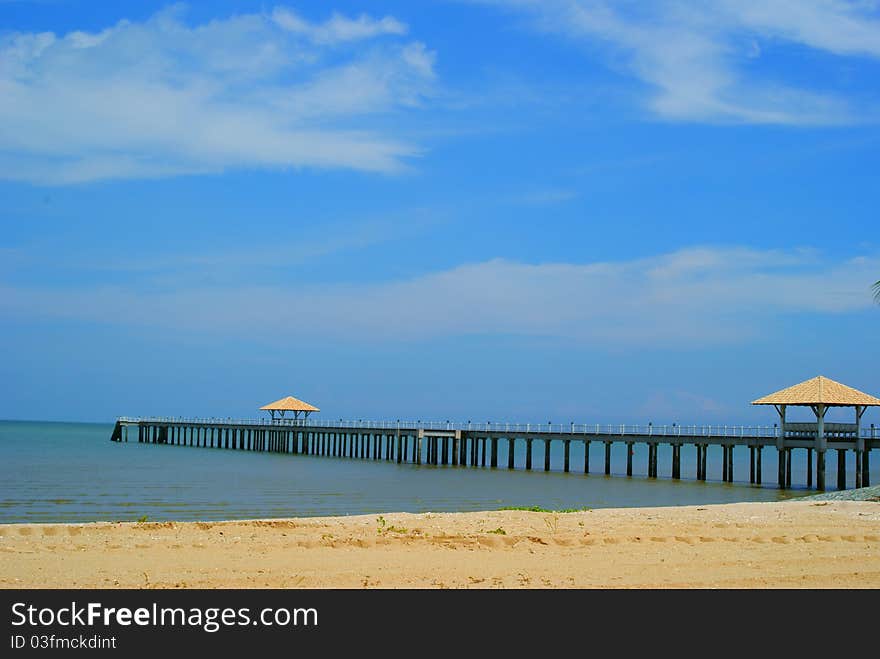 Pier of hospital private sea port. Pier of hospital private sea port