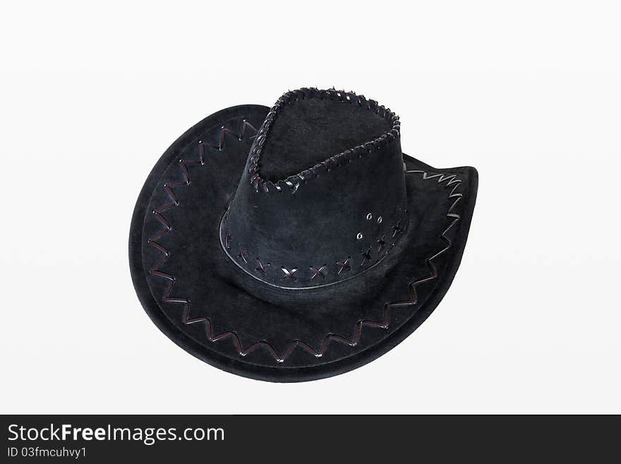 Black hat on white background