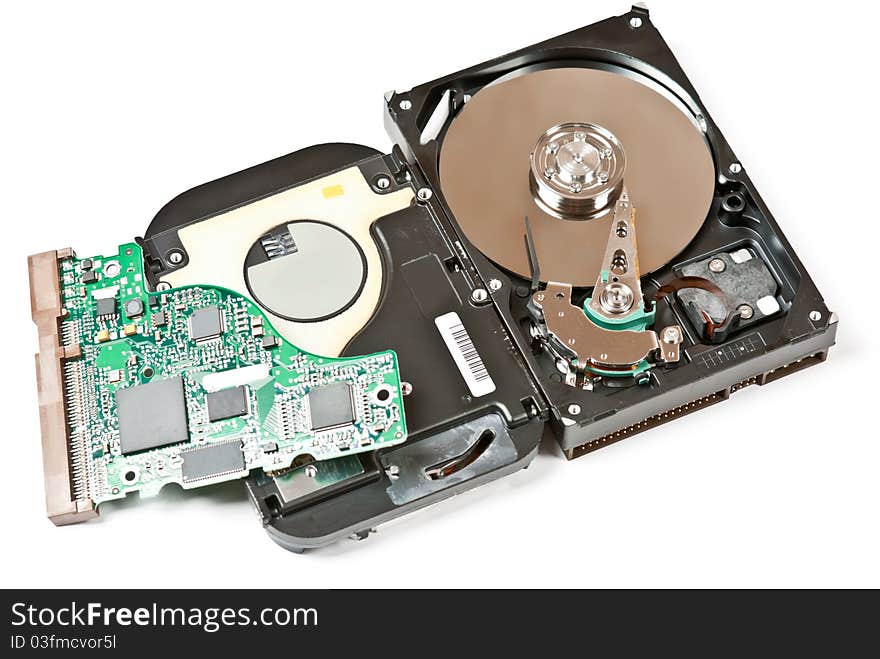 Opened hard drive