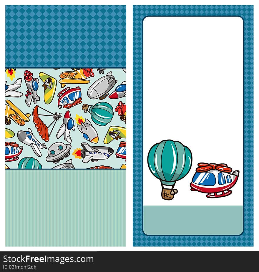 Cartoon Airplane Card