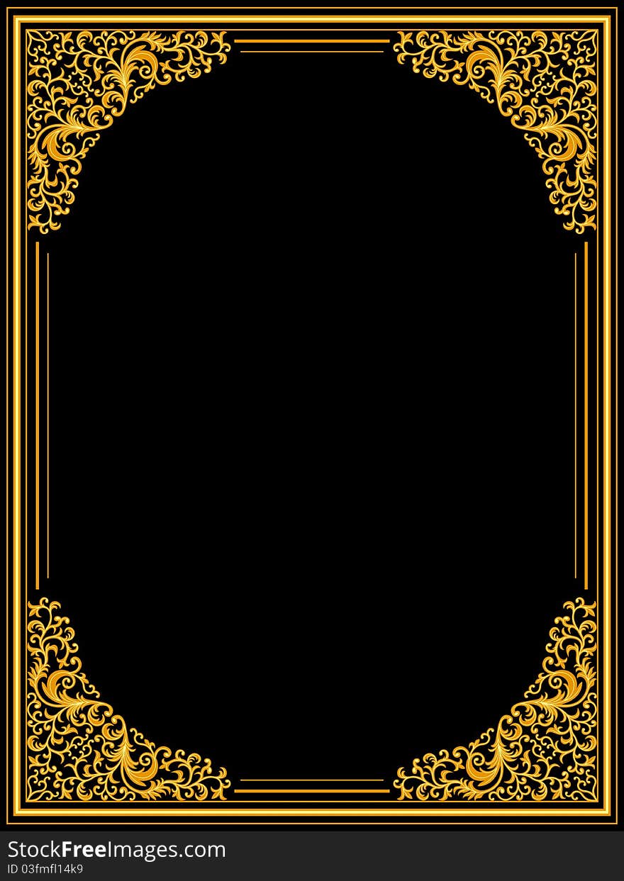 Vintage floral frame. Vector illustration.