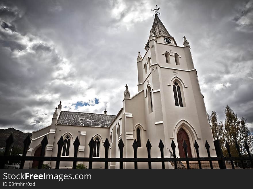 Sinister photo of an imposing church exterior