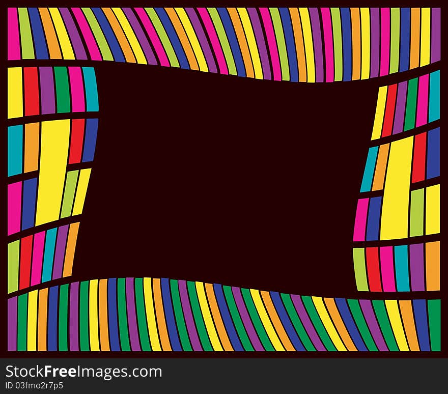 Bright colored frame, geometric design