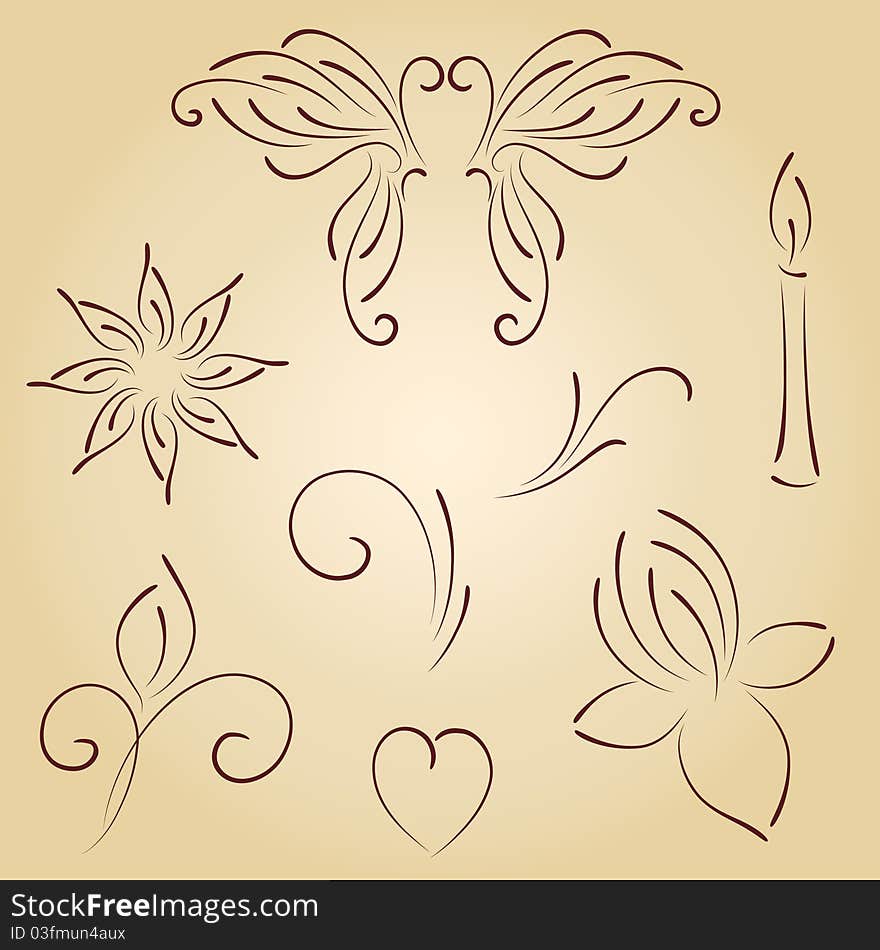 Hand drawn nice ornaments illustration. Hand drawn nice ornaments illustration