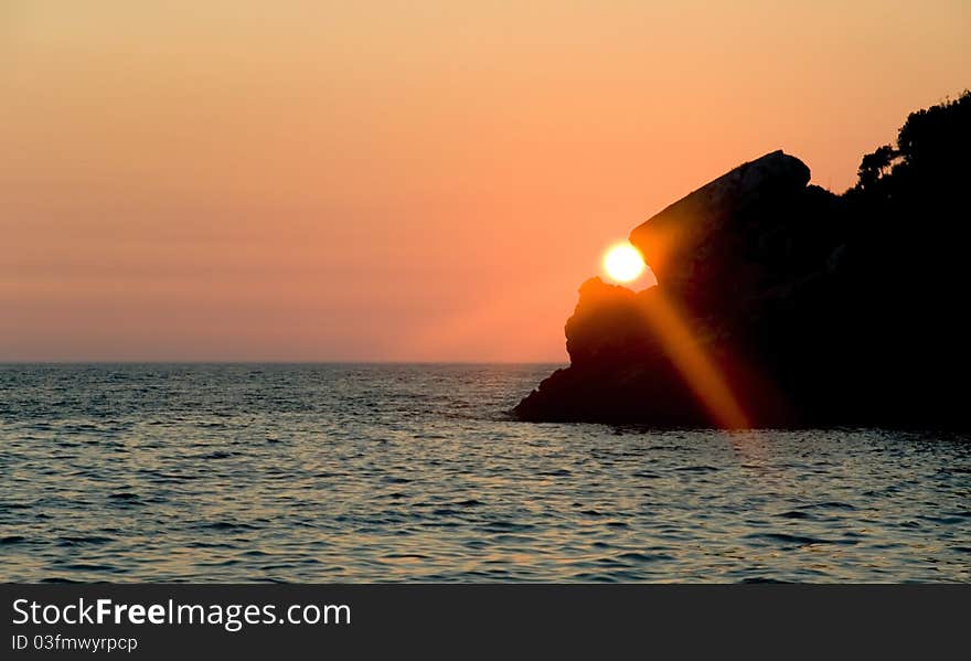 Sunset at the sea, landscape