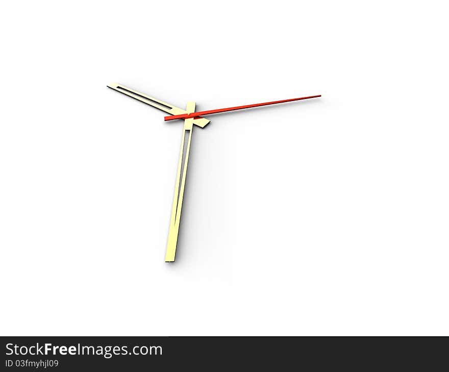 3d illustration of clock of watch on white backgound. 3d illustration of clock of watch on white backgound