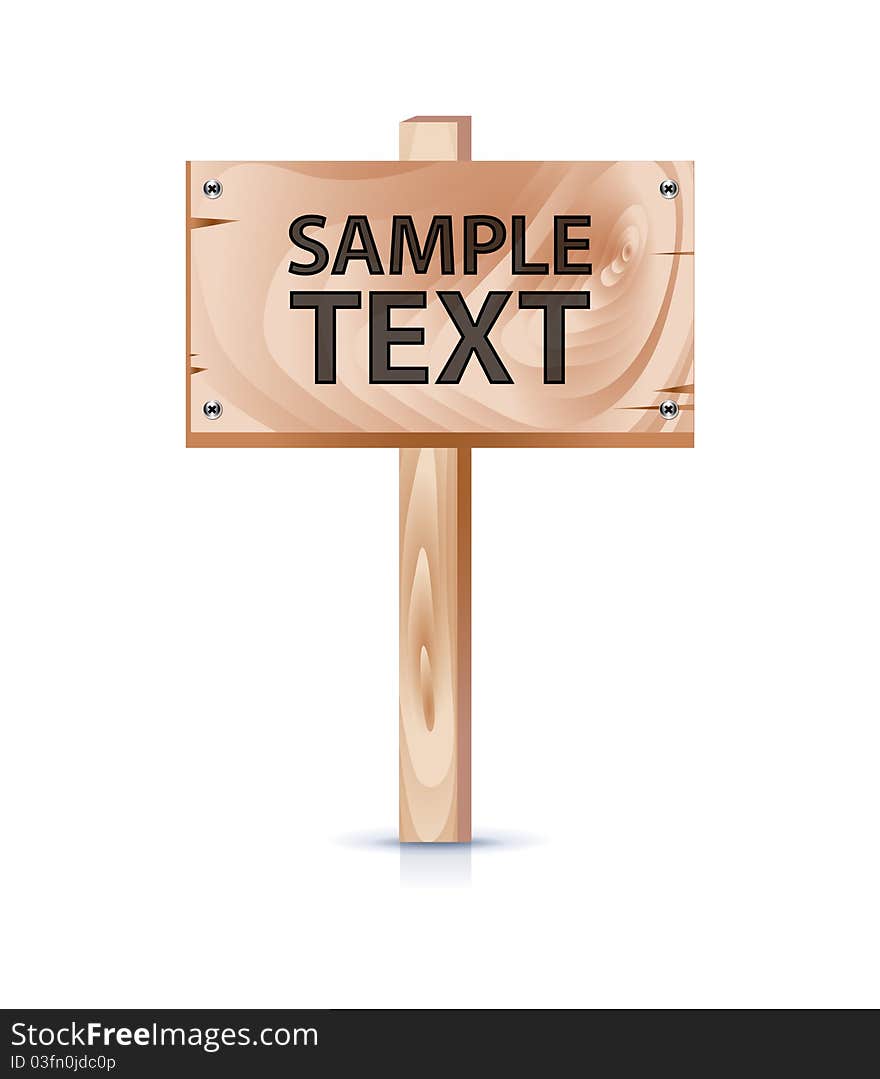 Wooden board with sample text