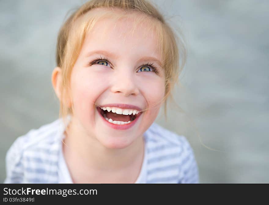 Portrait of a beautiful liitle girl close-up