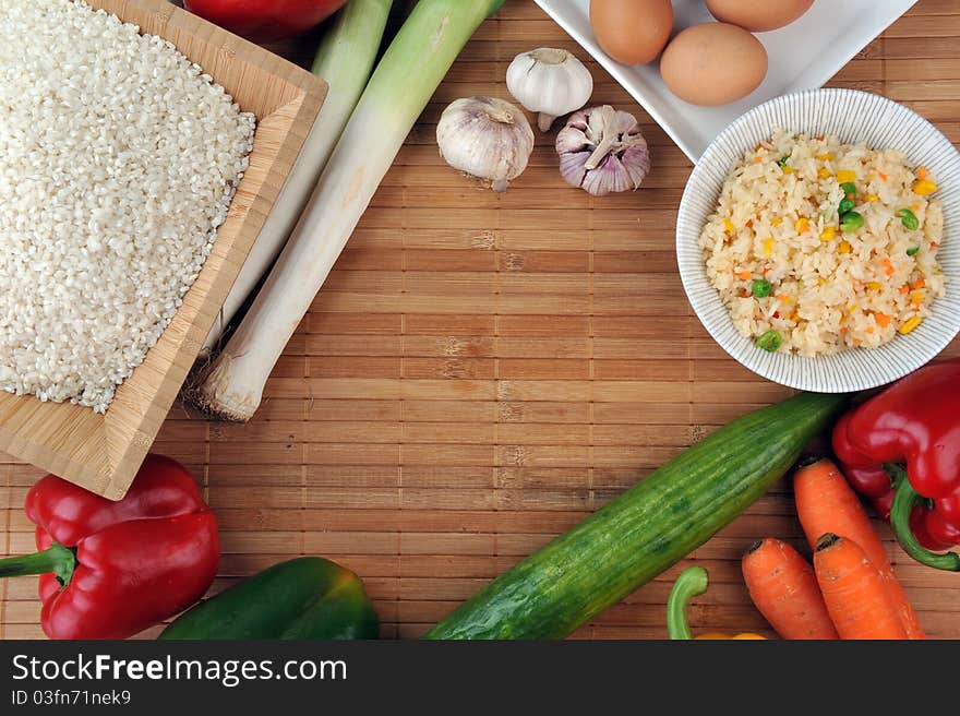 Different Vegetables On Table Top View