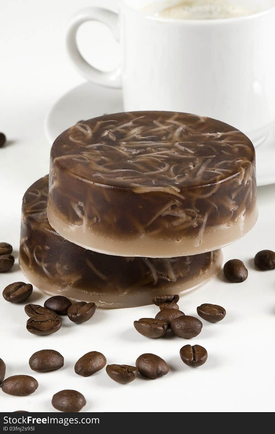 Natural handmade coffee soap. Сappuccino.