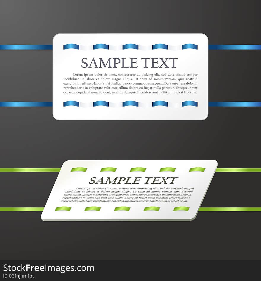 Glossy Banner Colour Ribbon. Vector Card