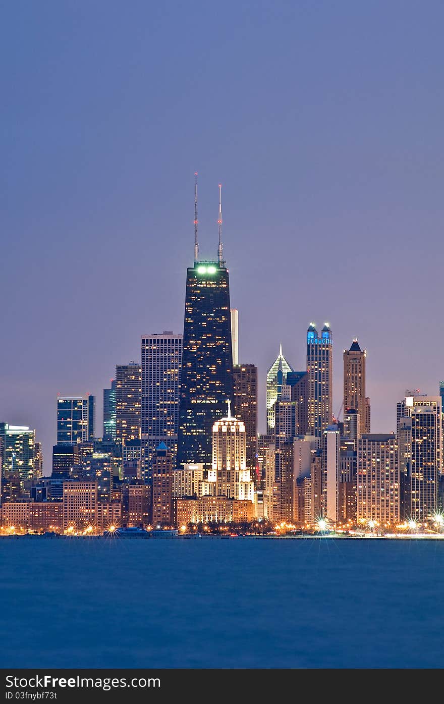 Image of Chicago skyline at twilight. Image of Chicago skyline at twilight.