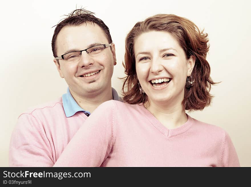 Young Beautiful Happy Couple Smiling