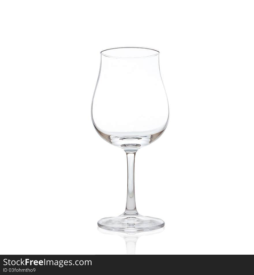 Single empty wine glass isolated