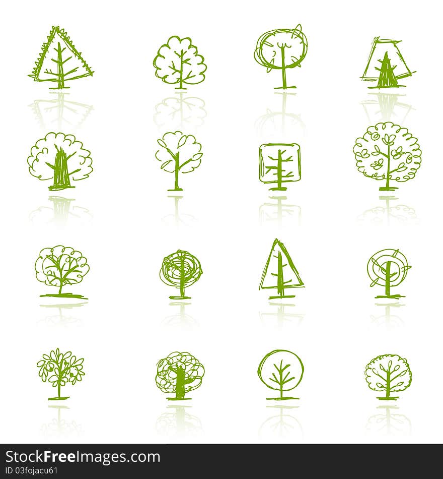 Set of sketch trees for your design