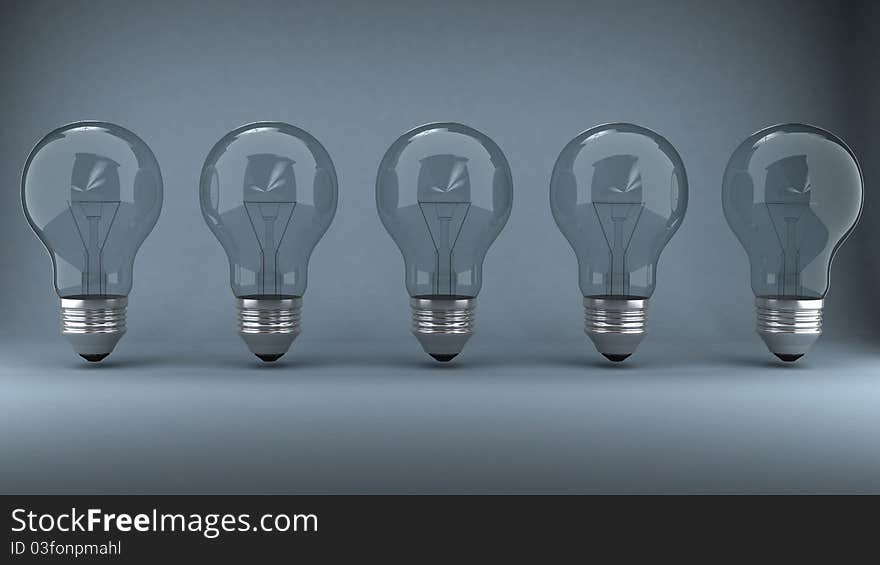 Bulb over background. 3d computer generated image