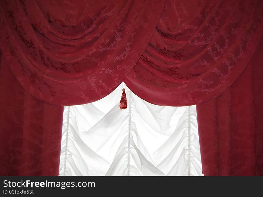 Red Curtain On White