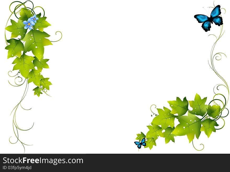 Gren Leaf Illustration Background.