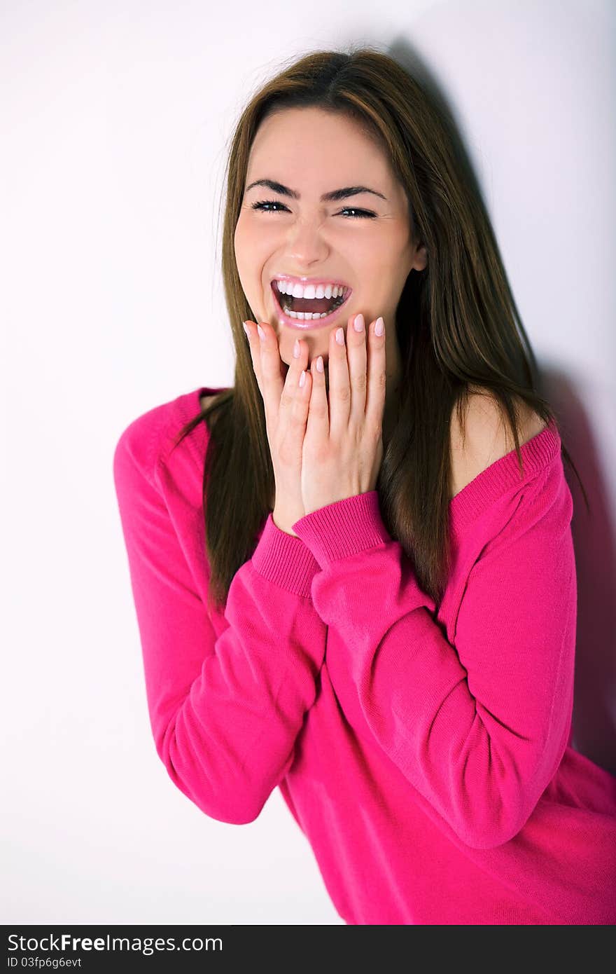 Portrait of young woman with smile. Portrait of young woman with smile