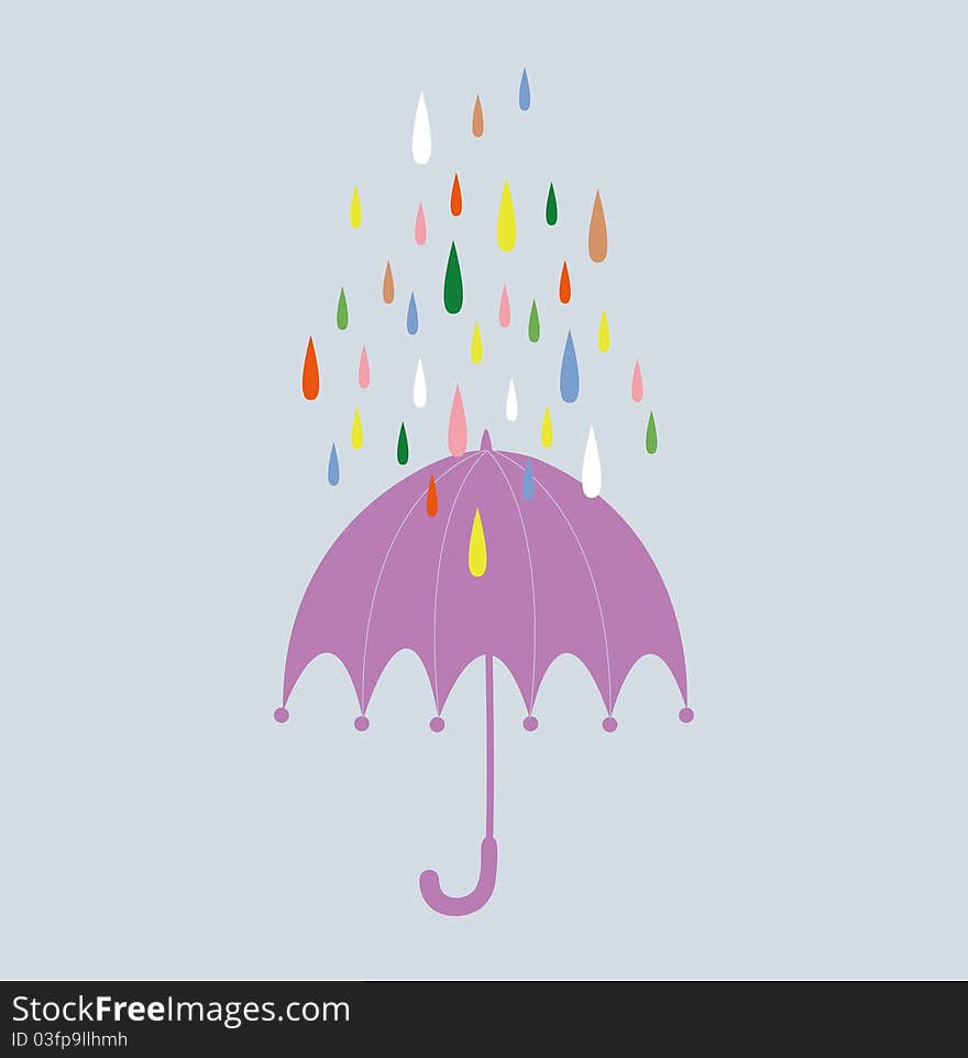 Vector drop and umbrella background card