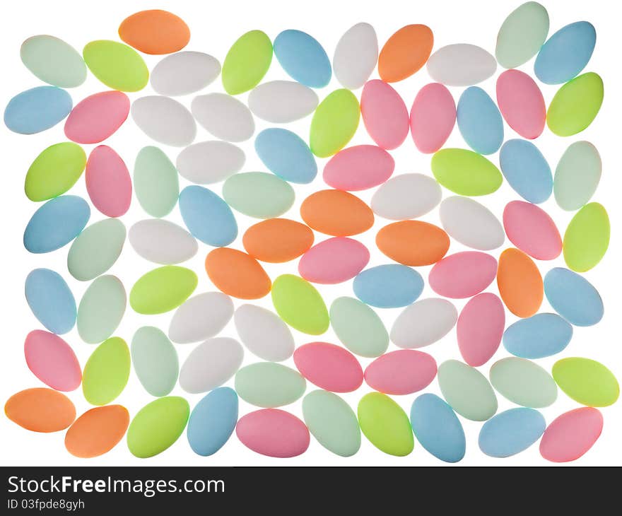 Background with multicolored Easter eggs close-up