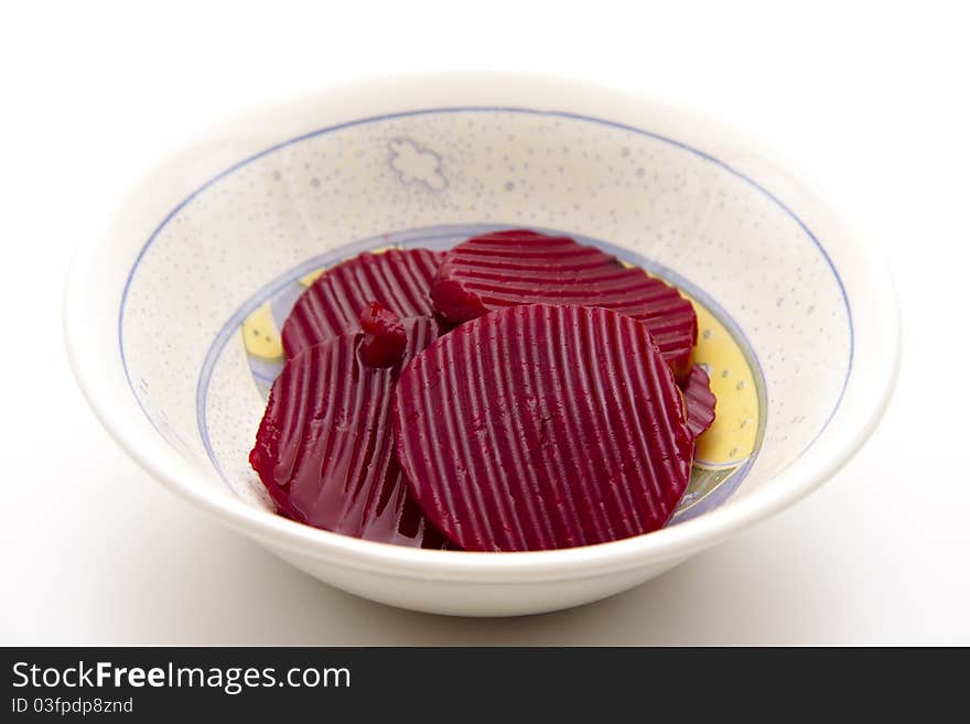 Red beet in the bowl