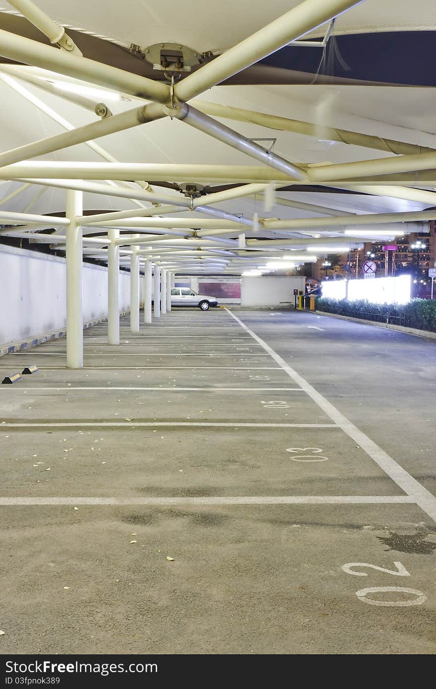 Night vies of a car park