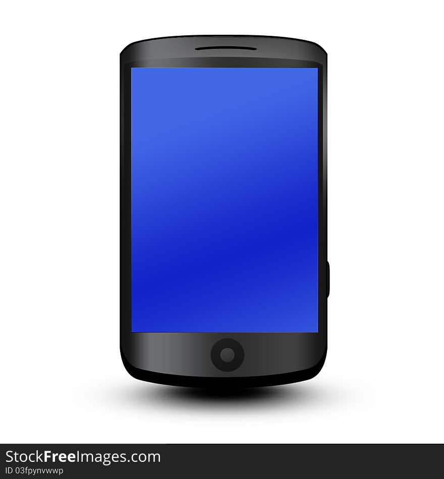 Mobile phone over white. 3d
