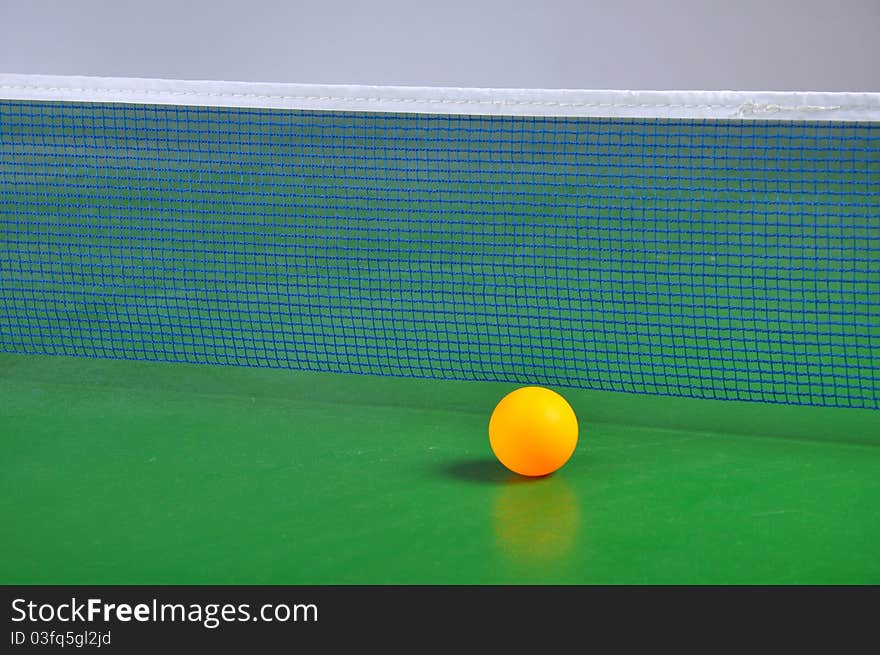 Ball on the table for ping pong