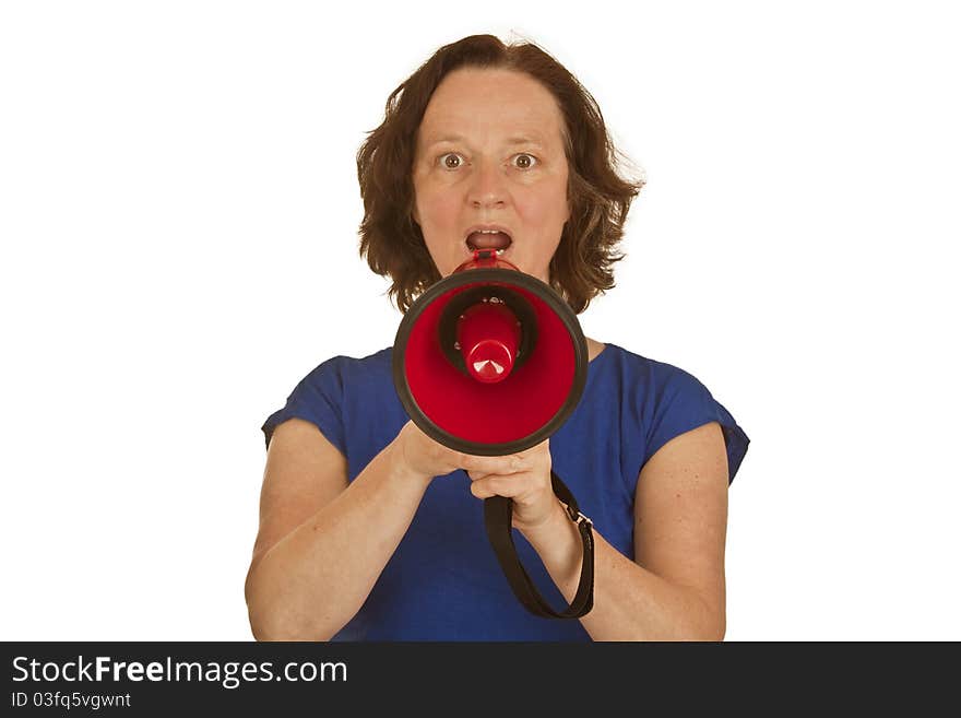 Woman with megaphone