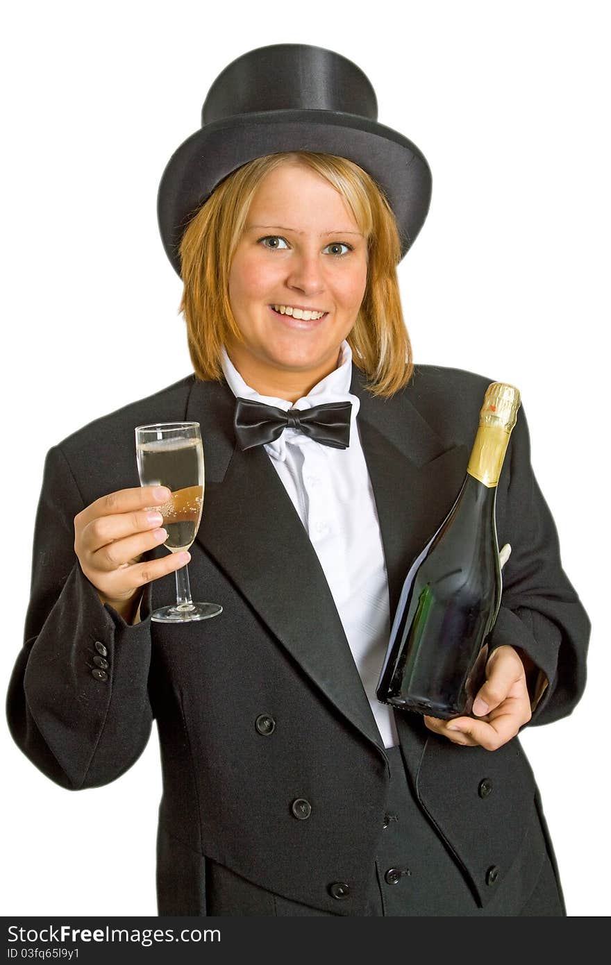 Woman with sparkling wine