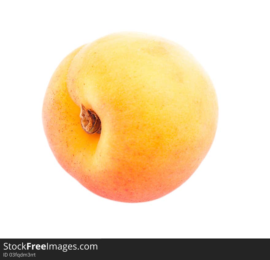 One juicy apricot isolated on white background. One juicy apricot isolated on white background.